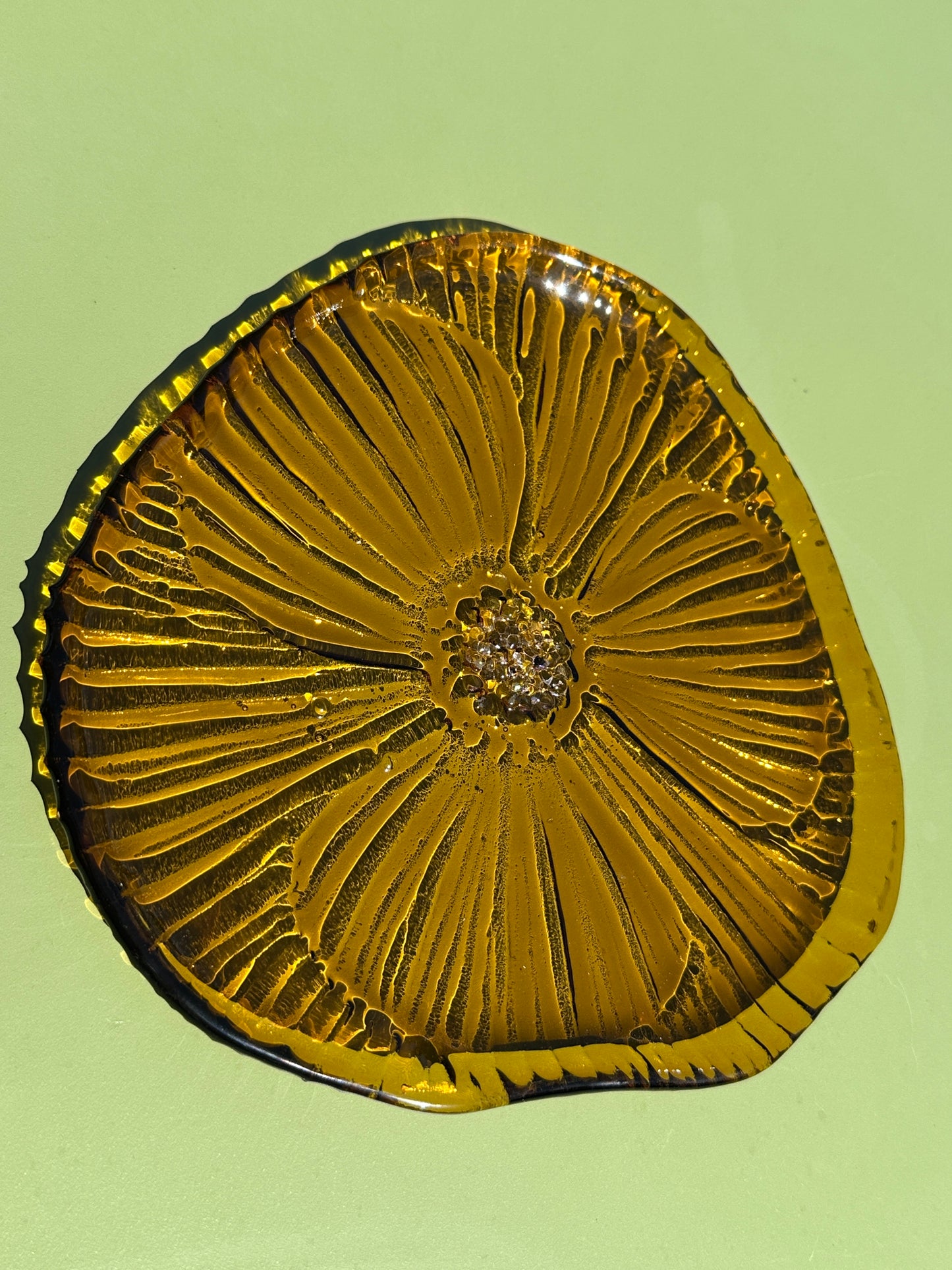 PRE ORDER - Golden Amber Fused Glass Dish