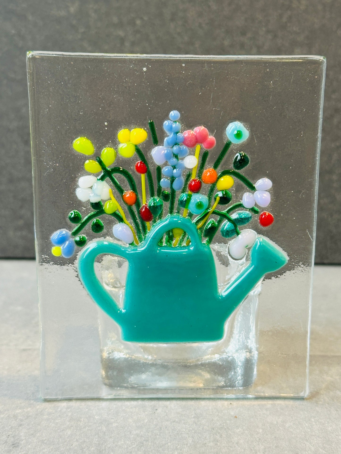 Vintage bloom teal tealight holder