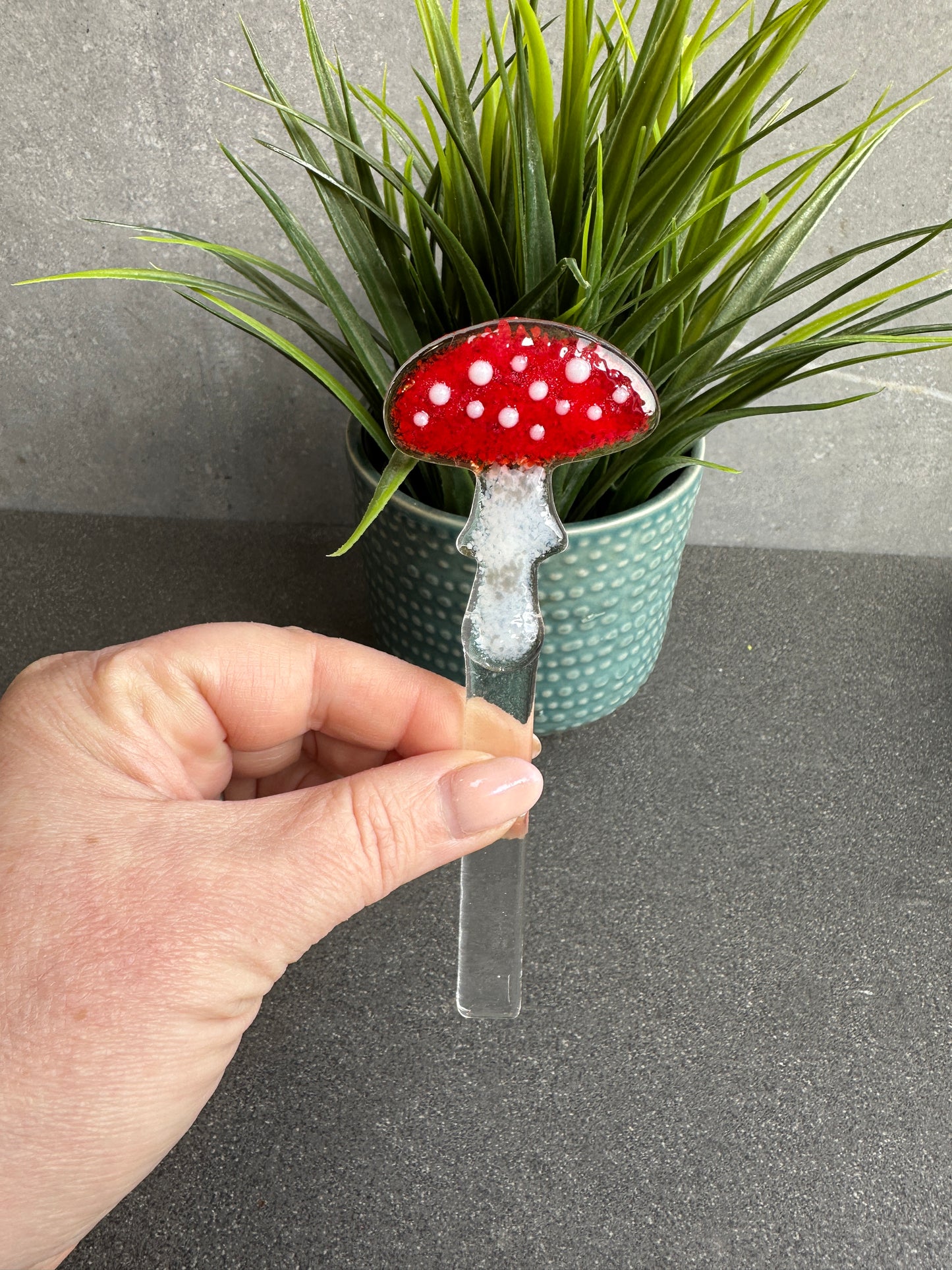 Fused Glass Mushroom Hanger/Plant Stake