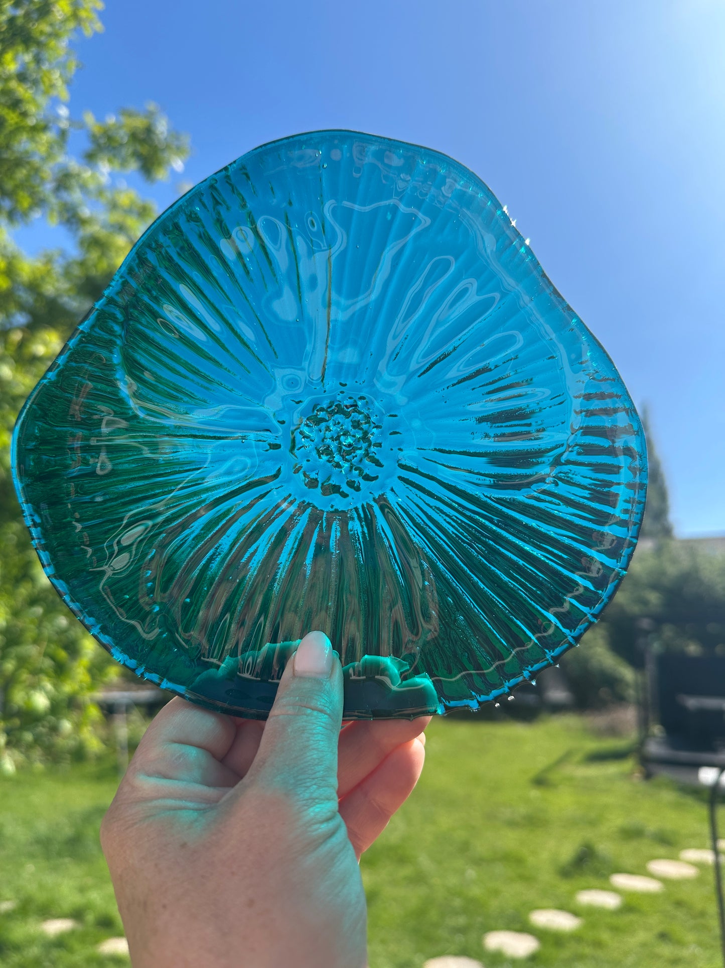 PRE ORDER - Steel blue Fused Glass Dish