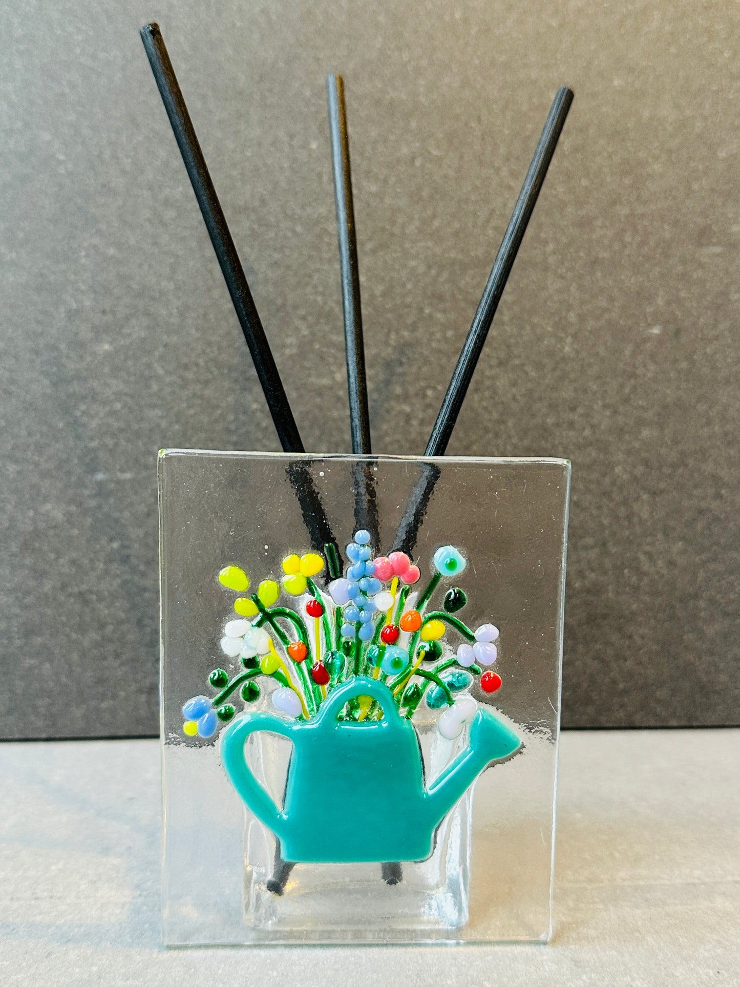 Vintage bloom teal diffuser Fused Glass Craft kit