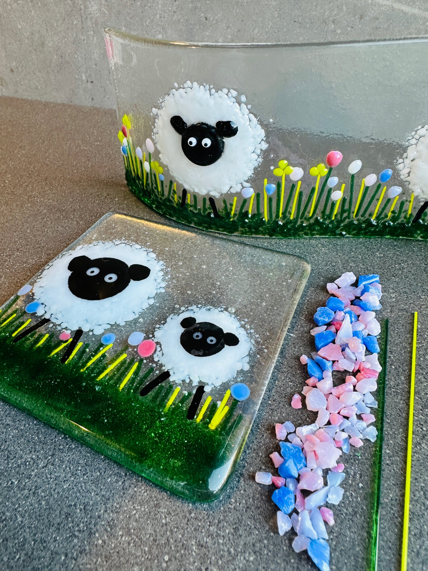 Sheep Coaster- Fused Glass Craft Kit