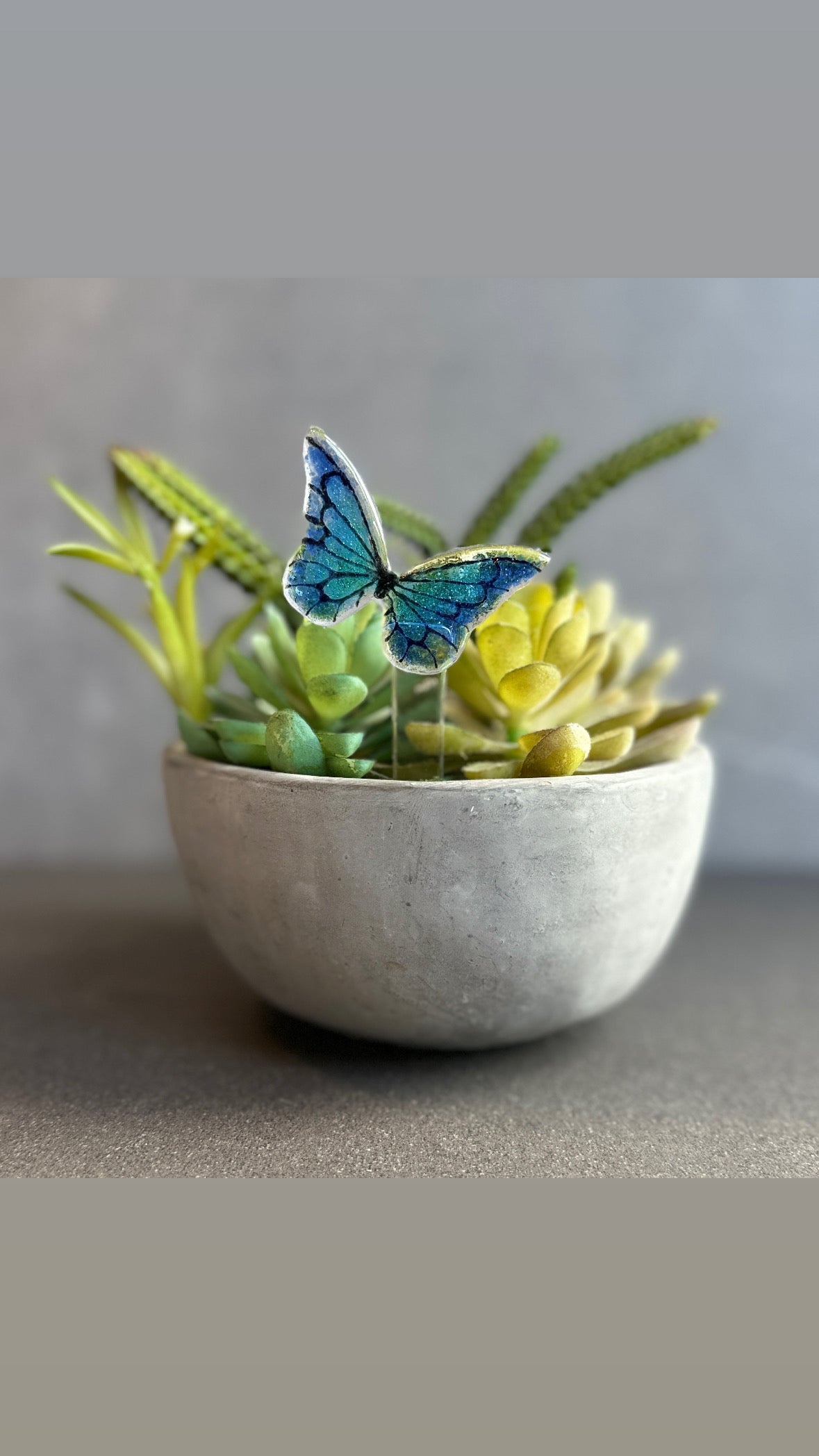 Fused Glass red butterfly Hanger/Plant Stake