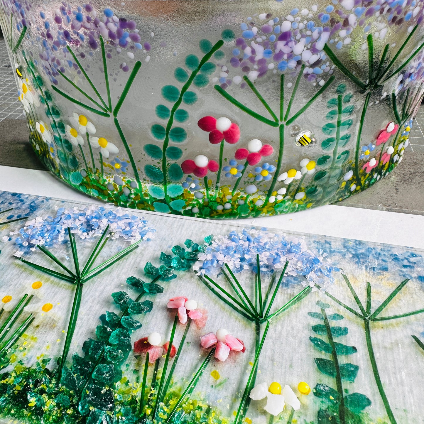 Fused glass floral curve kit