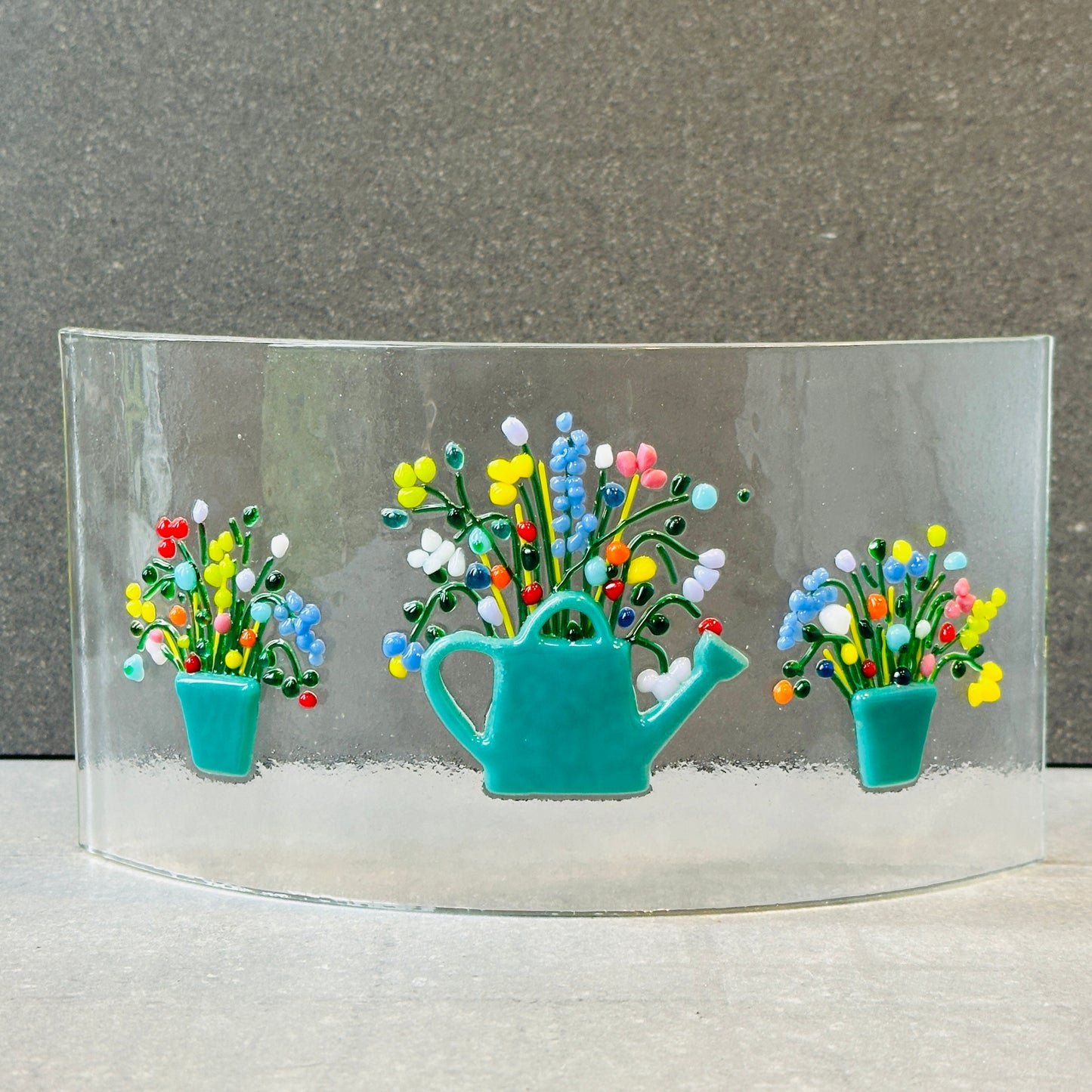 Vintage Bloom - Fused Glass Curve