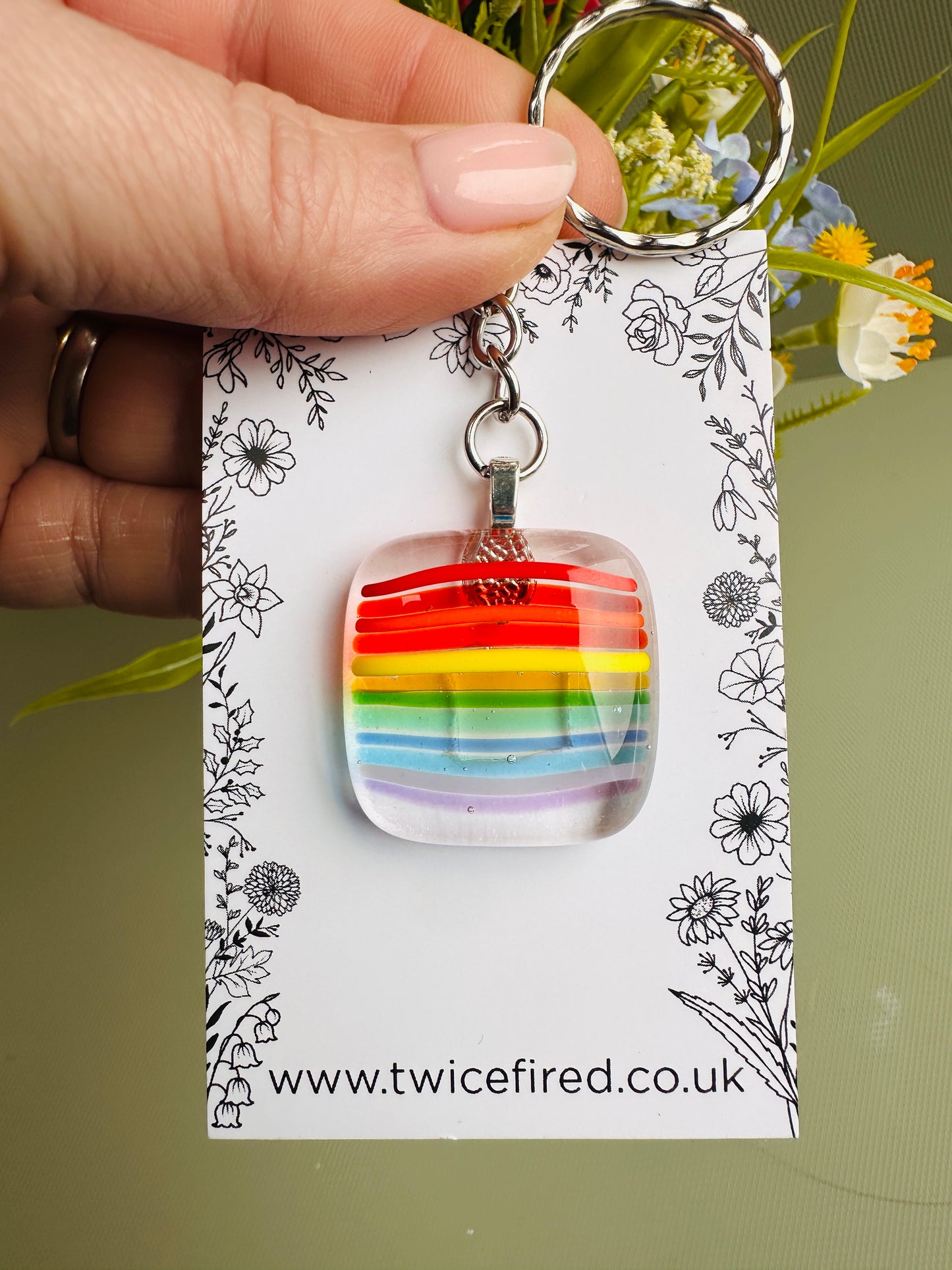 SALE Rainbow Keyring