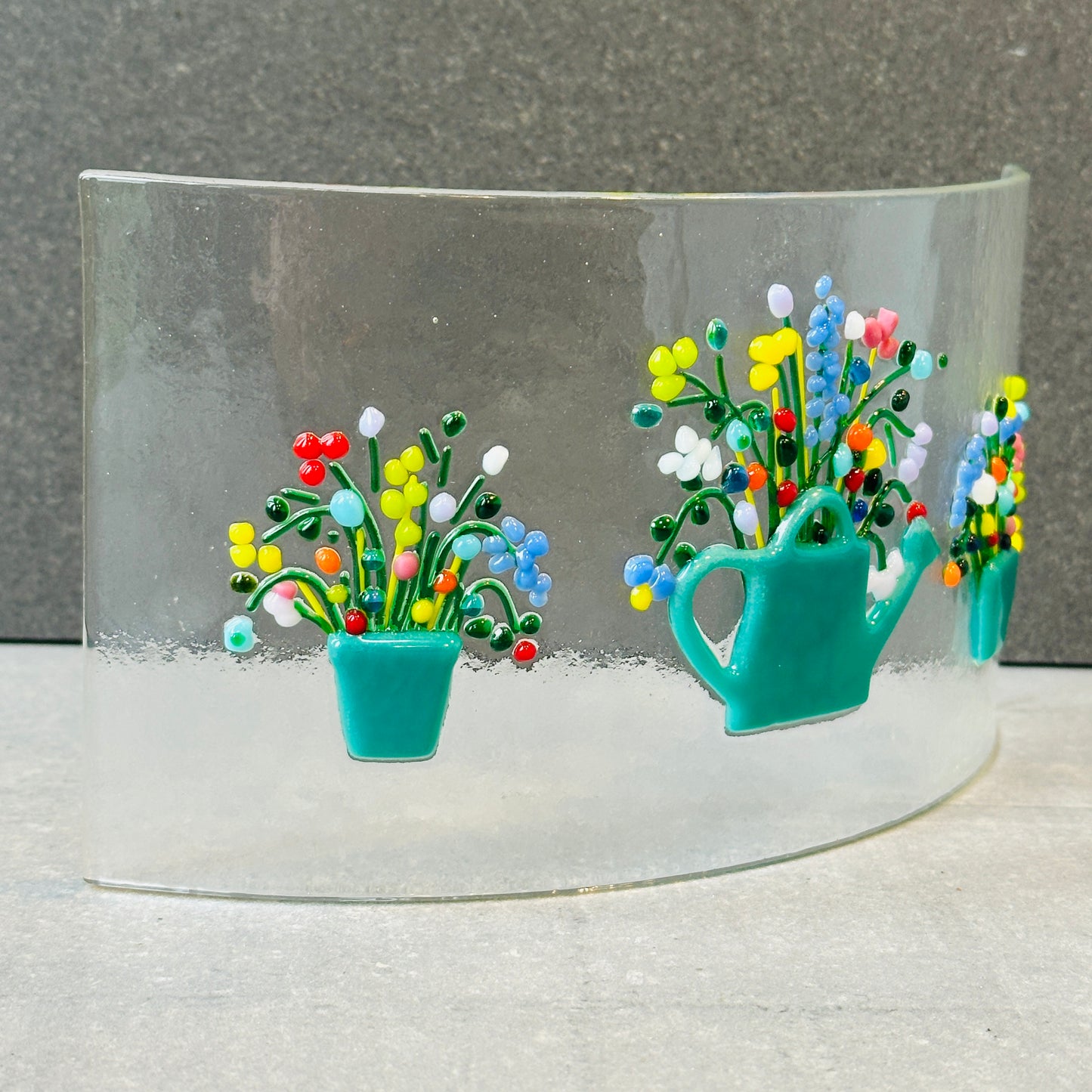 Vintage Bloom - Fused Glass Curve