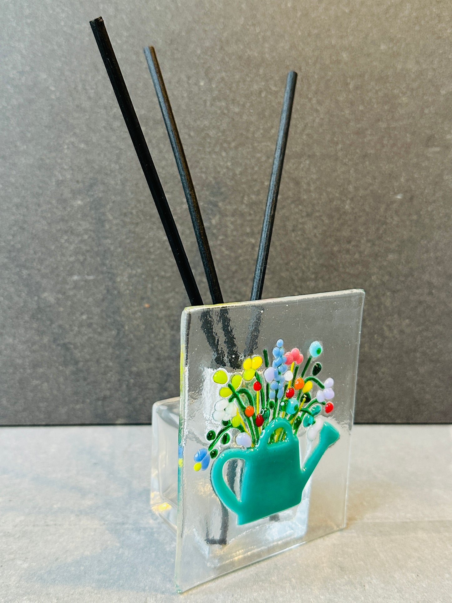 Vintage bloom teal diffuser Fused Glass Craft kit