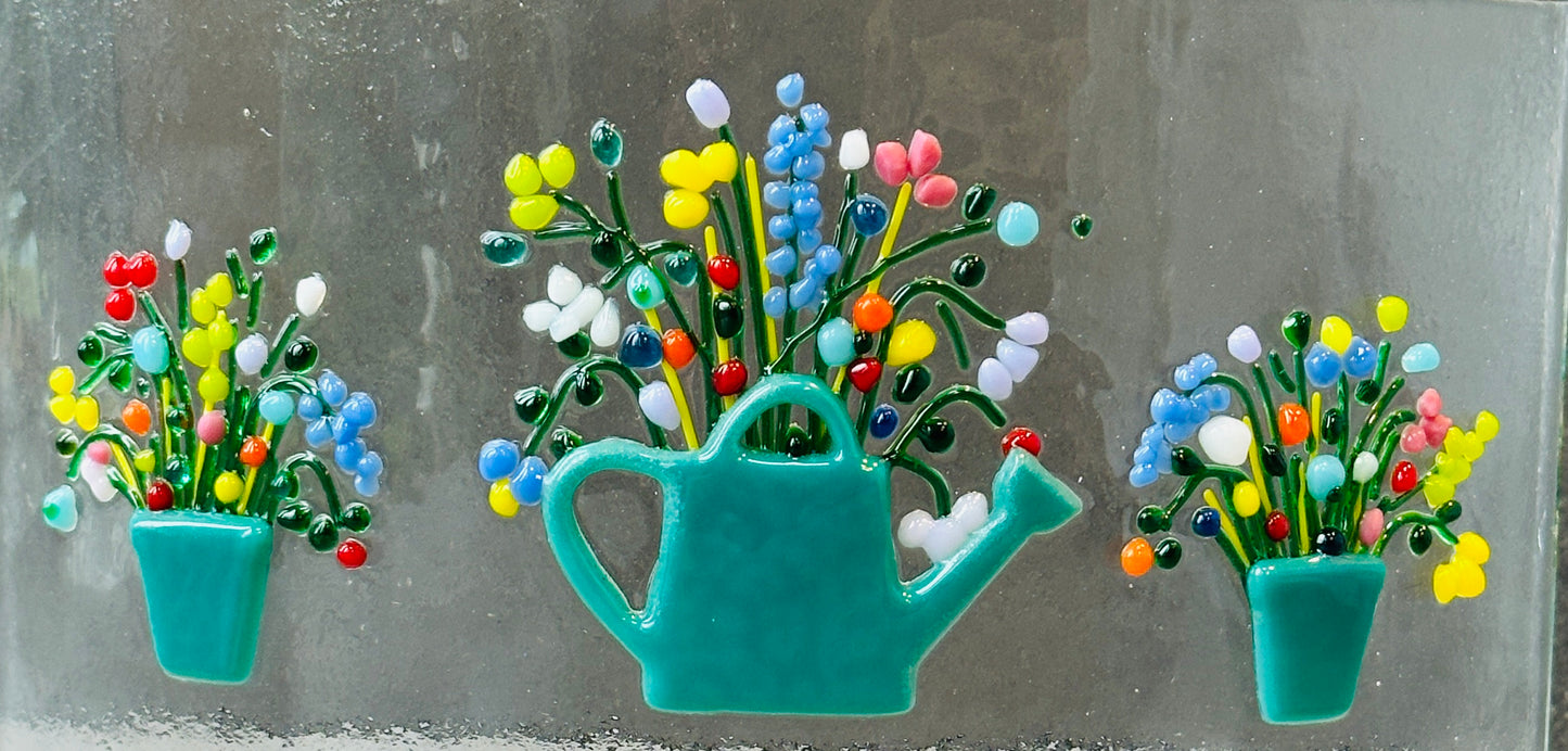 Vintage Bloom - Fused Glass Curve