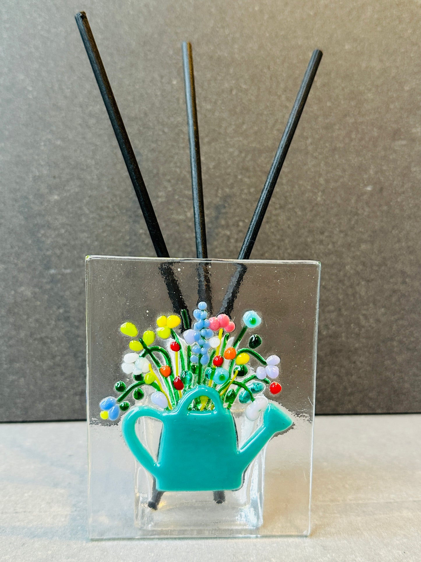 Vintage bloom teal diffuser Fused Glass Craft kit