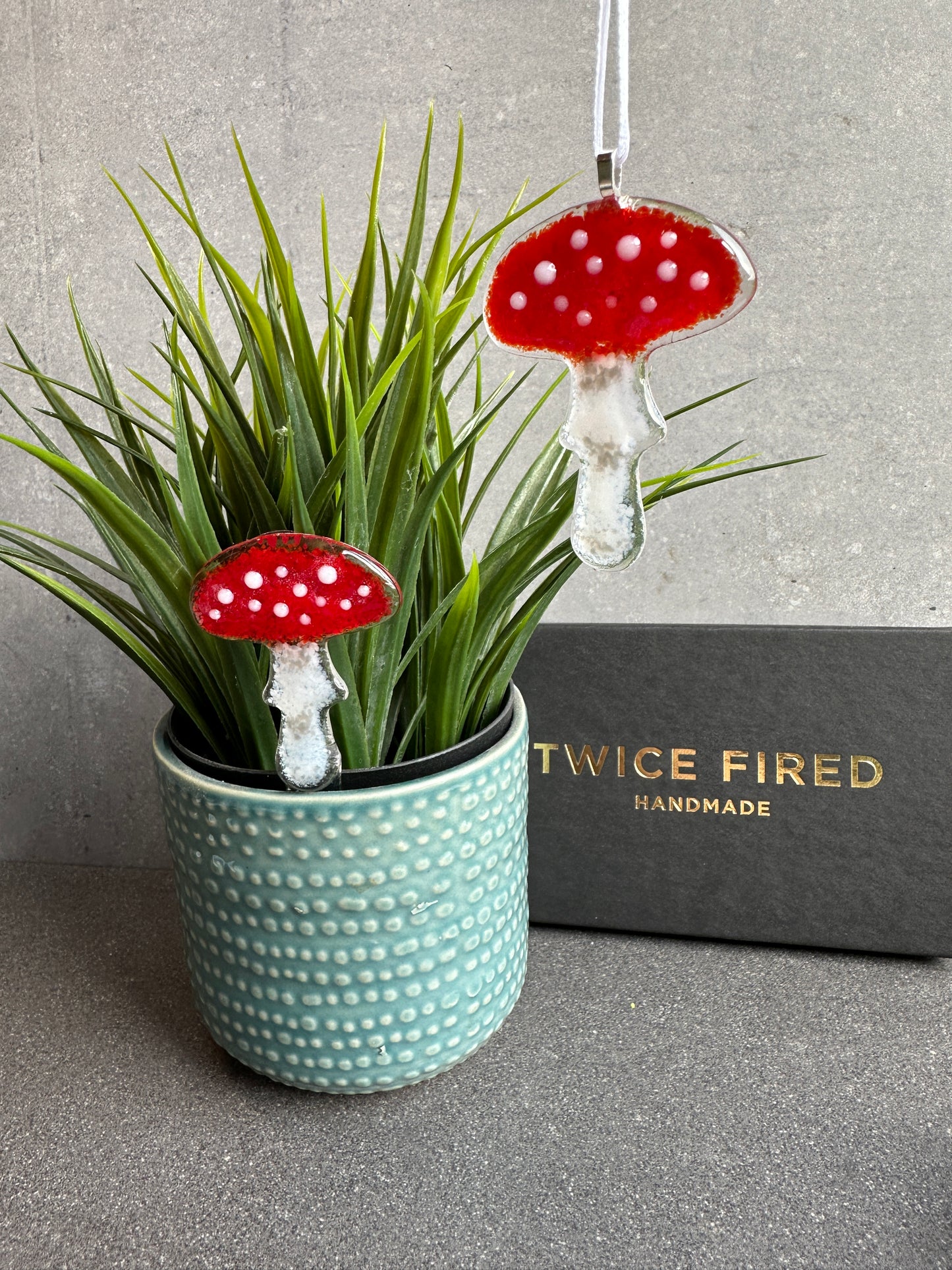Fused Glass Mushroom Hanger/Plant Stake