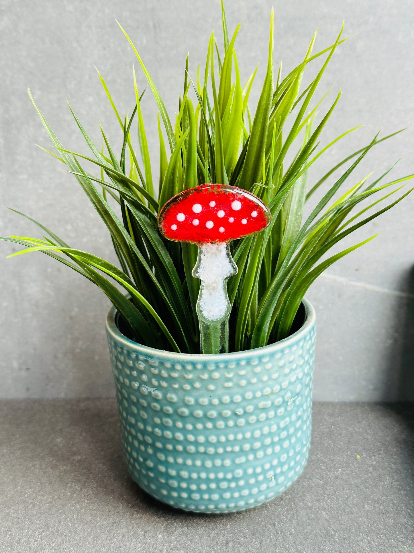 Fused Glass Mushroom Hanger/Plant Stake