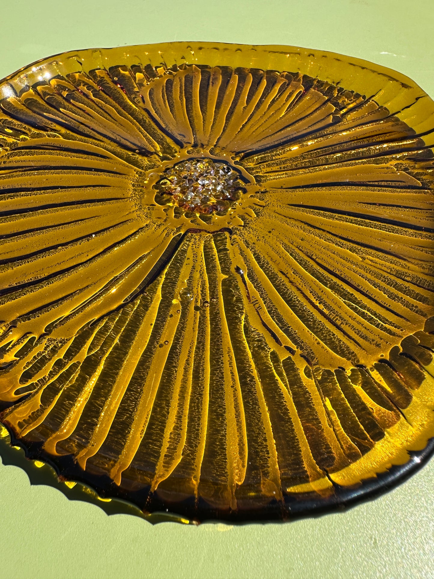PRE ORDER - Golden Amber Fused Glass Dish