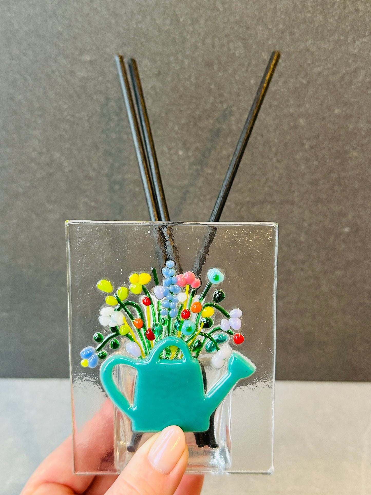 Vintage bloom teal diffuser Fused Glass Craft kit
