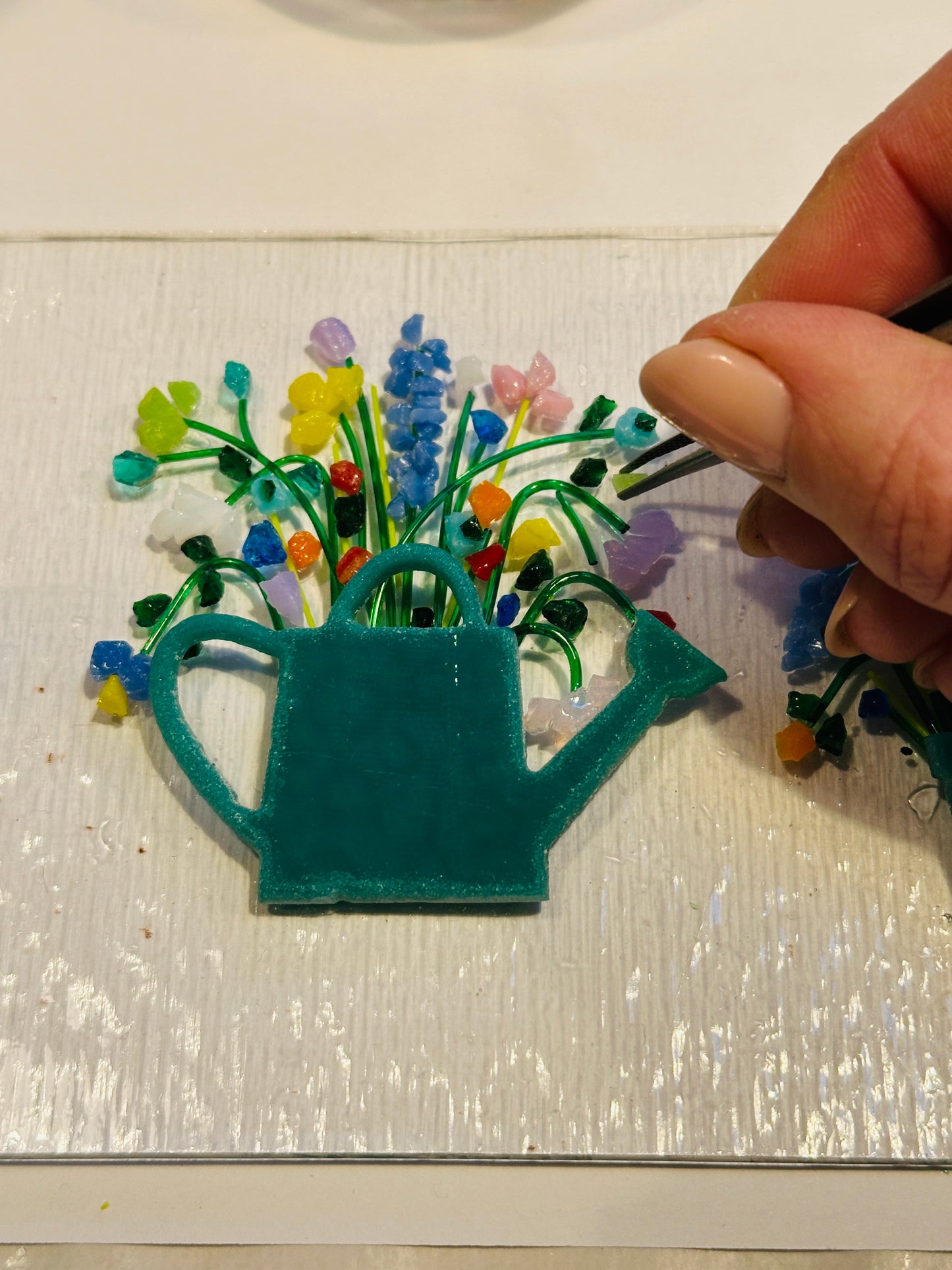 Vintage Bloom - Fused Glass Curve