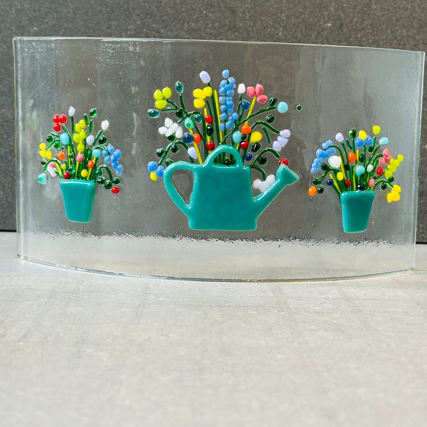 Vintage Bloom - Fused Glass Curve