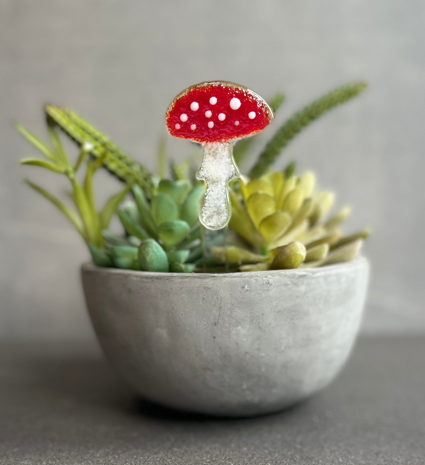 Fused Glass Mushroom Hanger/Plant Stake