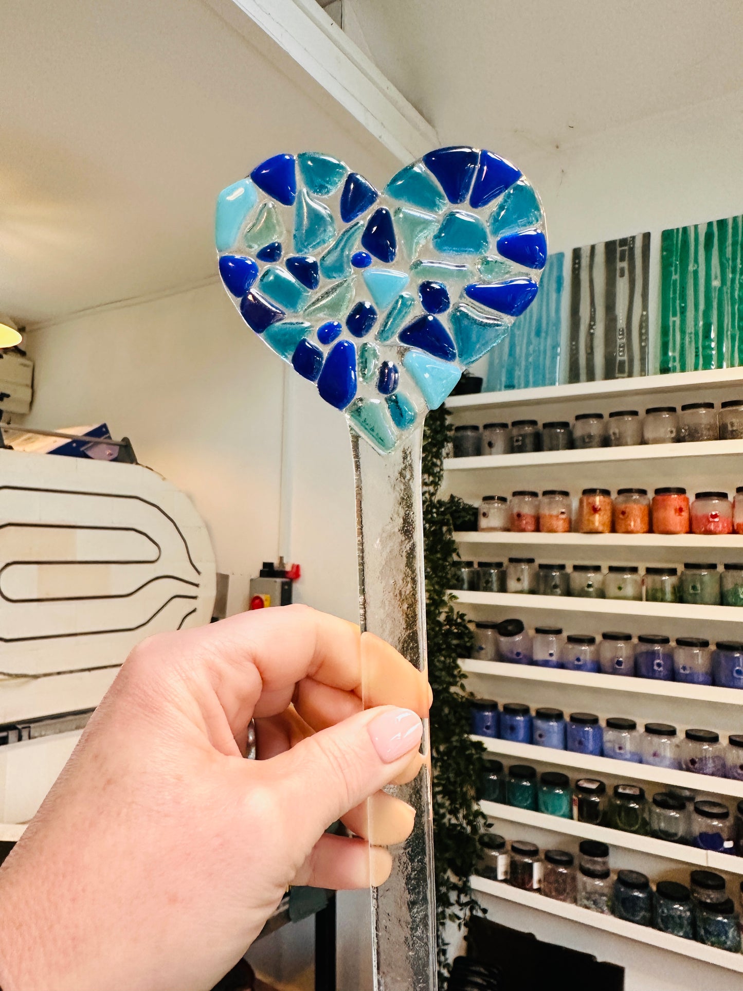 SALE Large blue mosaic ♡ plant pot decoration