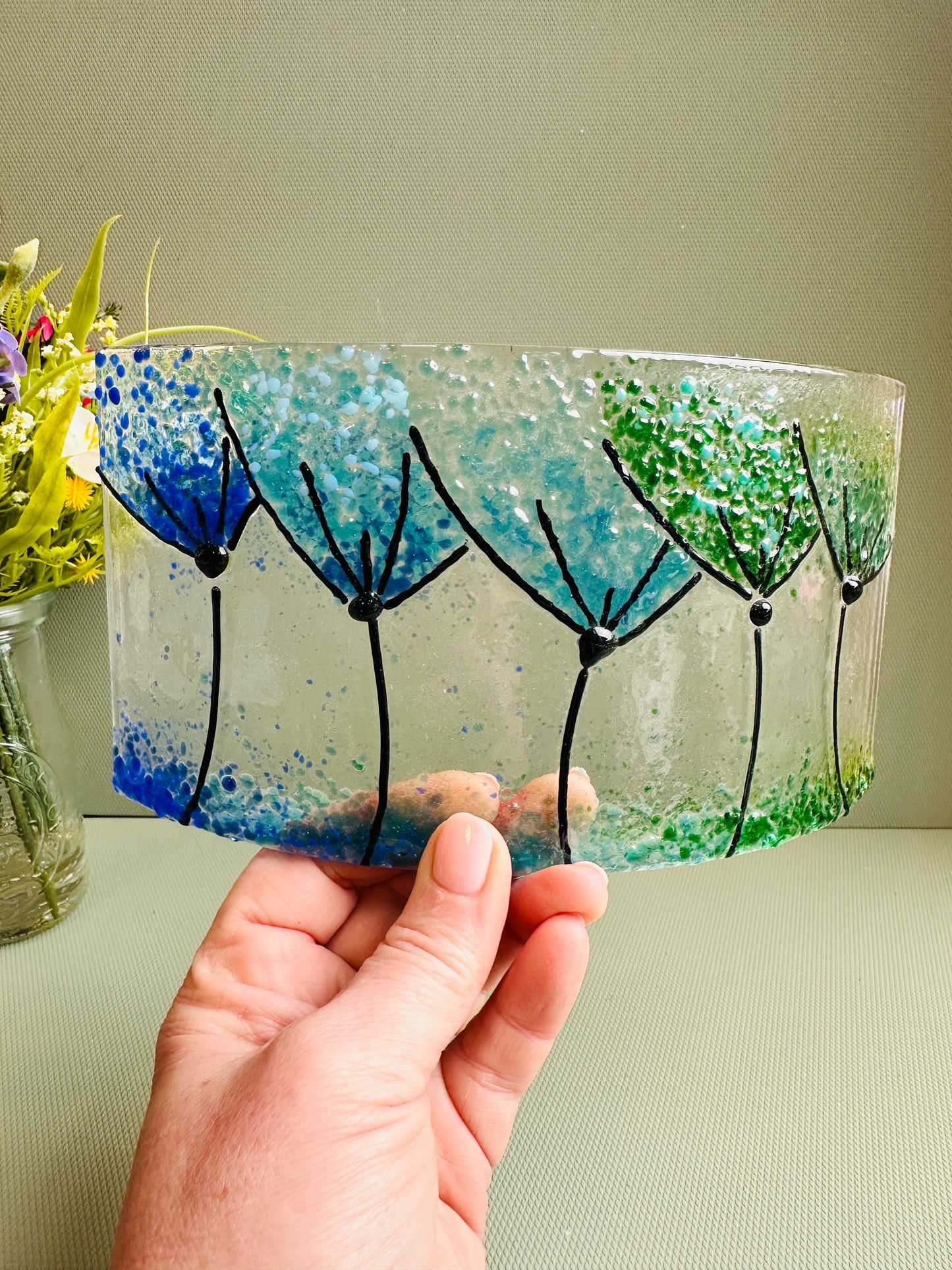 SALE Blue allium Large Curve