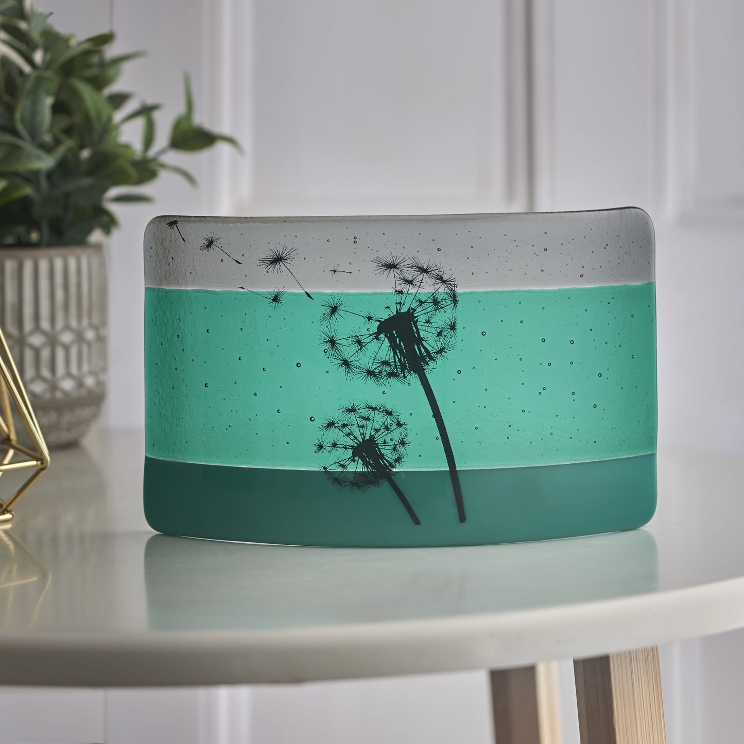 Green Dandelion Glass Curve-Large