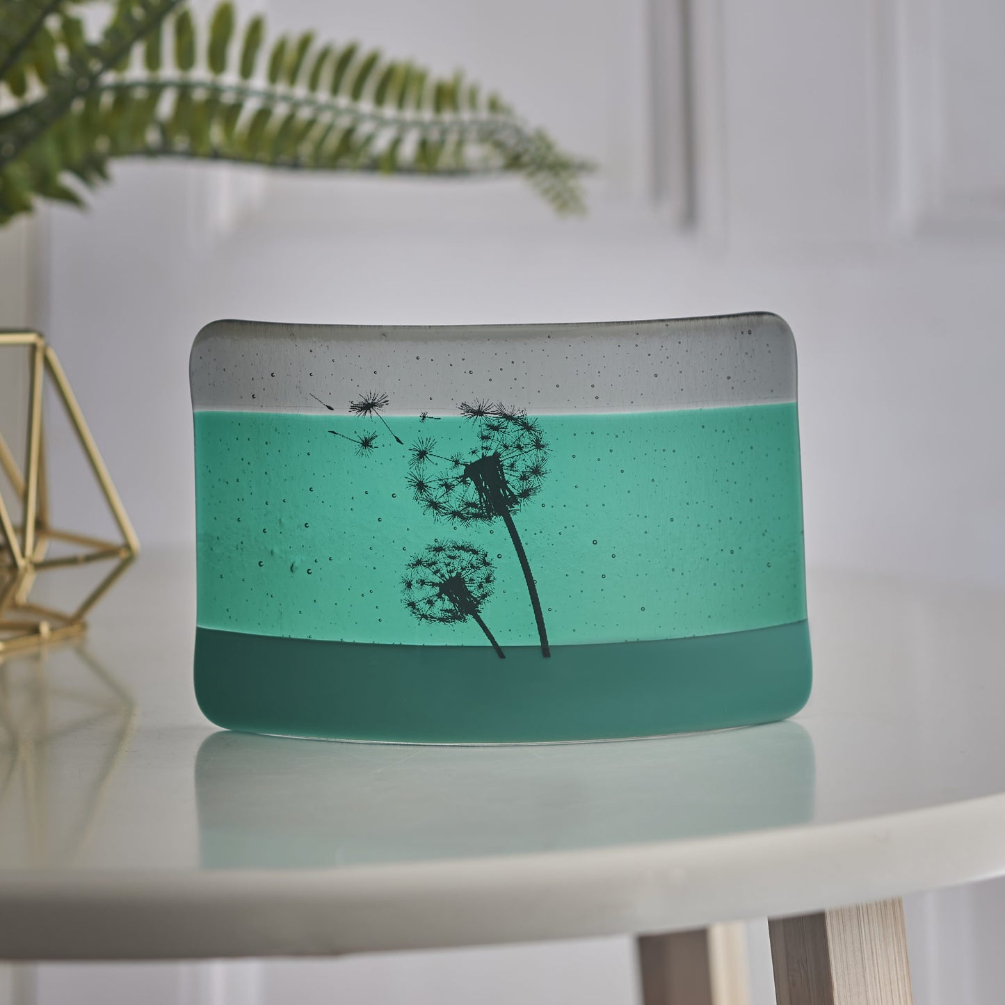 Green Dandelion Glass Curve-Medium