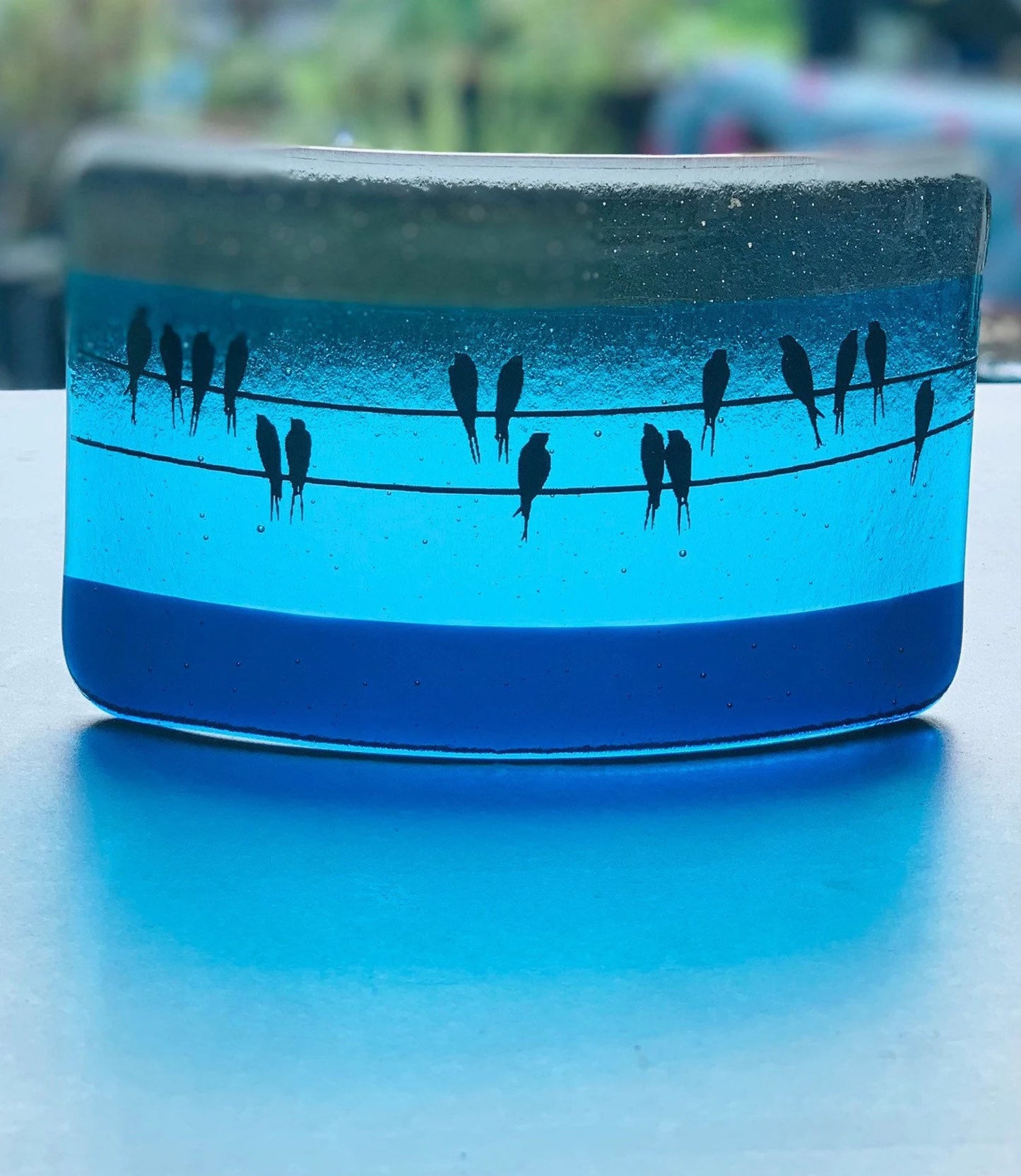 Blue Bird Glass Curve-Large