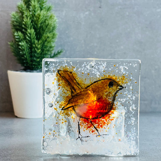 Robin Tea Light Christmas