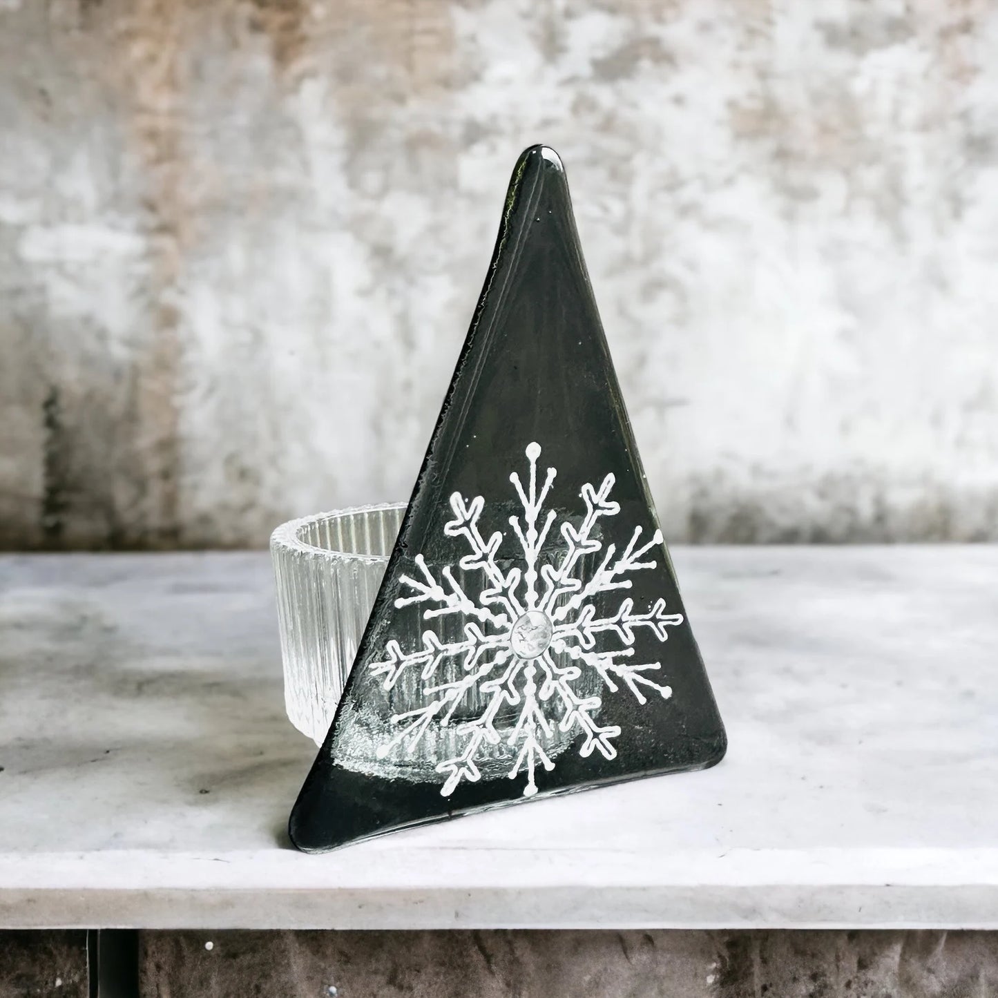 Christmas Tree Tea Light - Large Motif Grey