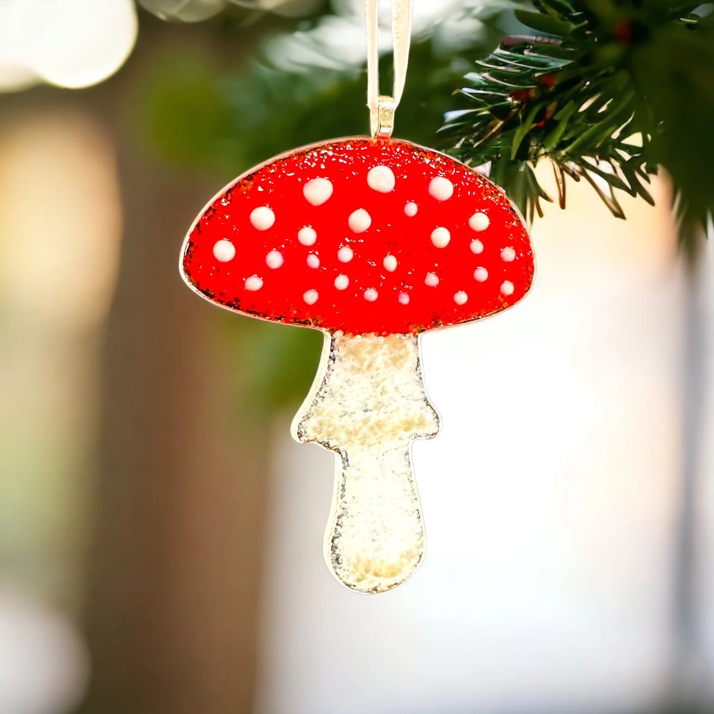 Christmas Decoration - Fused Glass Mushroom