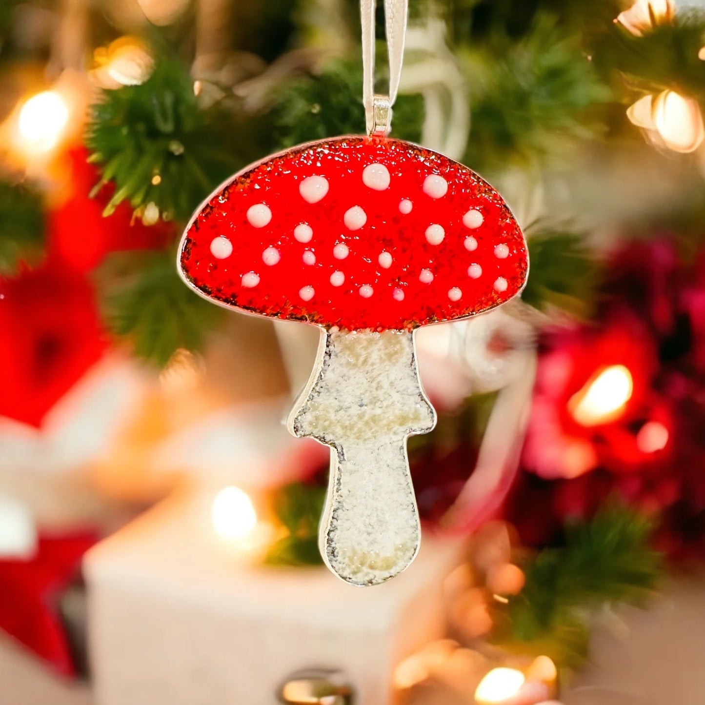 Christmas Decoration - Fused Glass Mushroom
