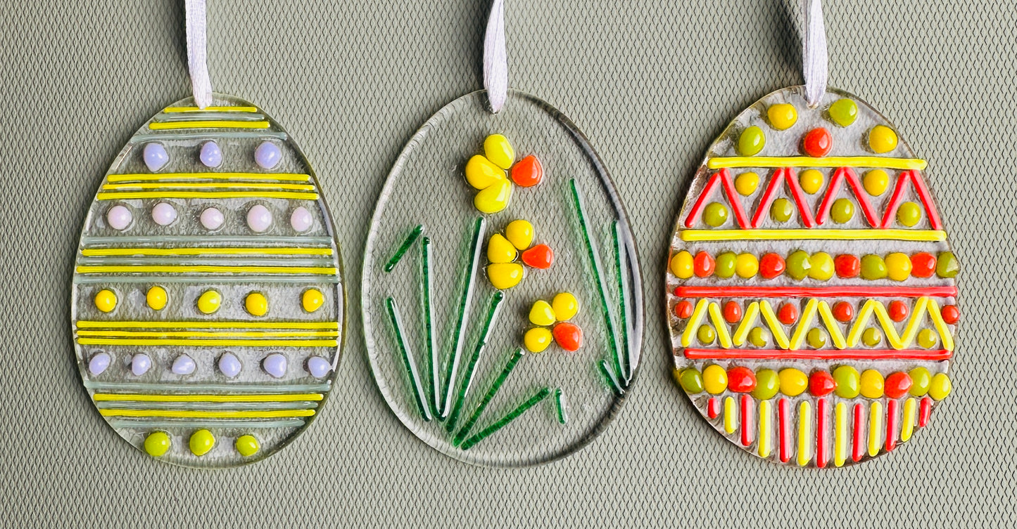 Fused Glass Easter Egg Make at Home Kit – Spring Hanging Decoration