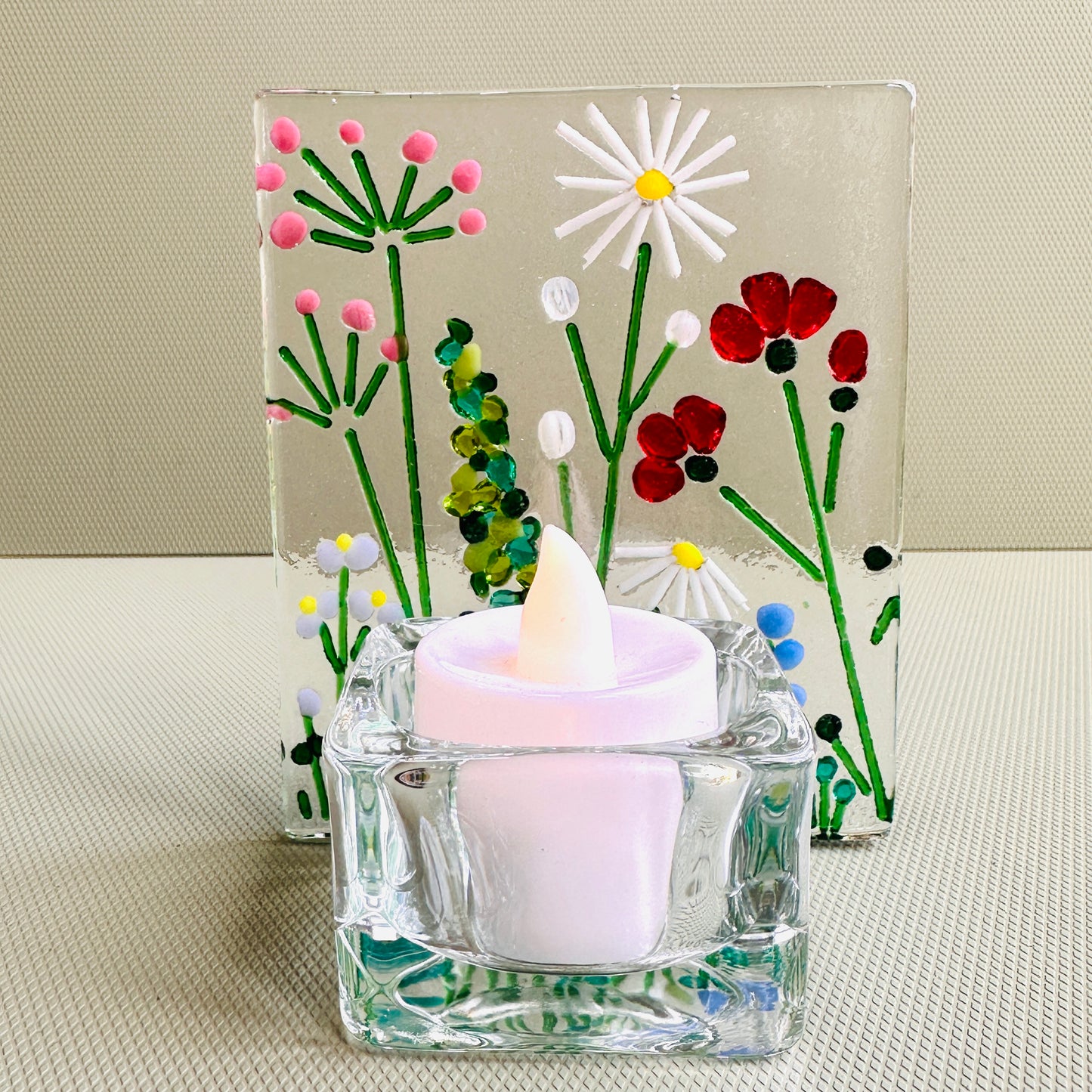 Fused Glass Spring Flower Tea Light – glass kit