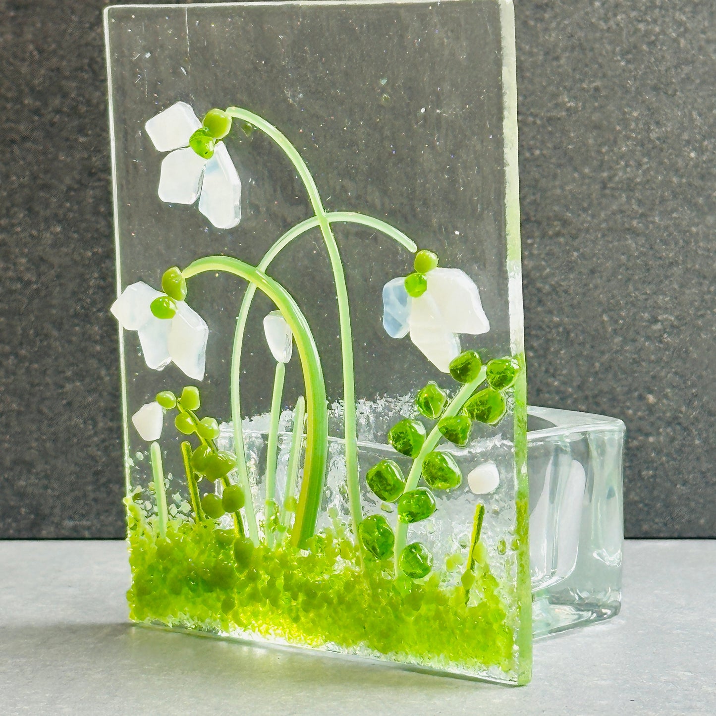 Fused Glass Snowdrop Tea Light – DIY Diffuser glass kit