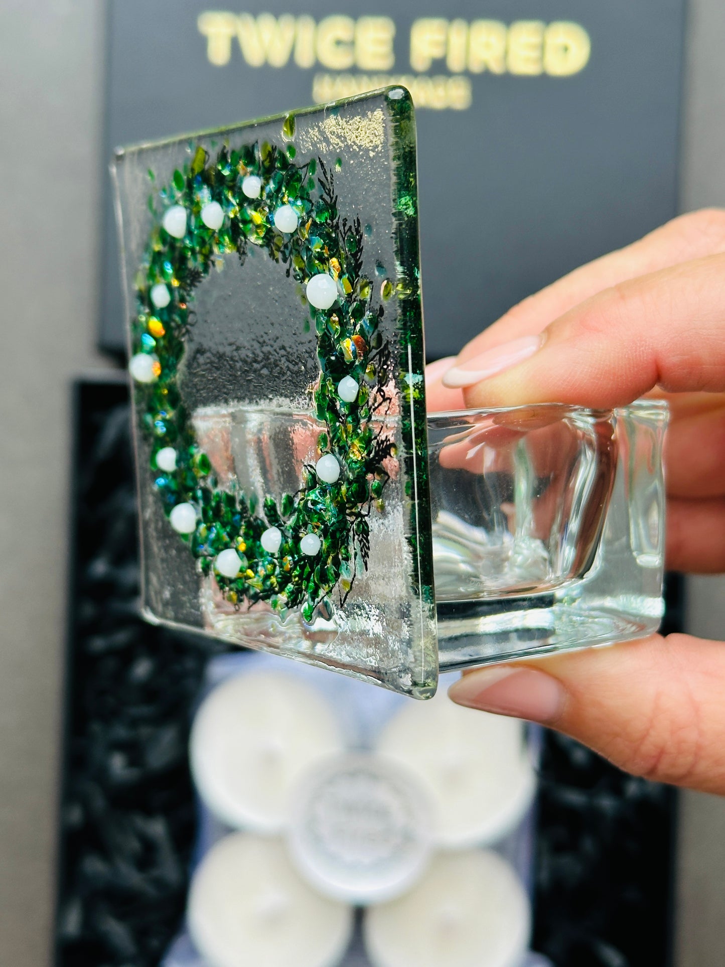 SALE Christmas wreath Tea Light - White Berry