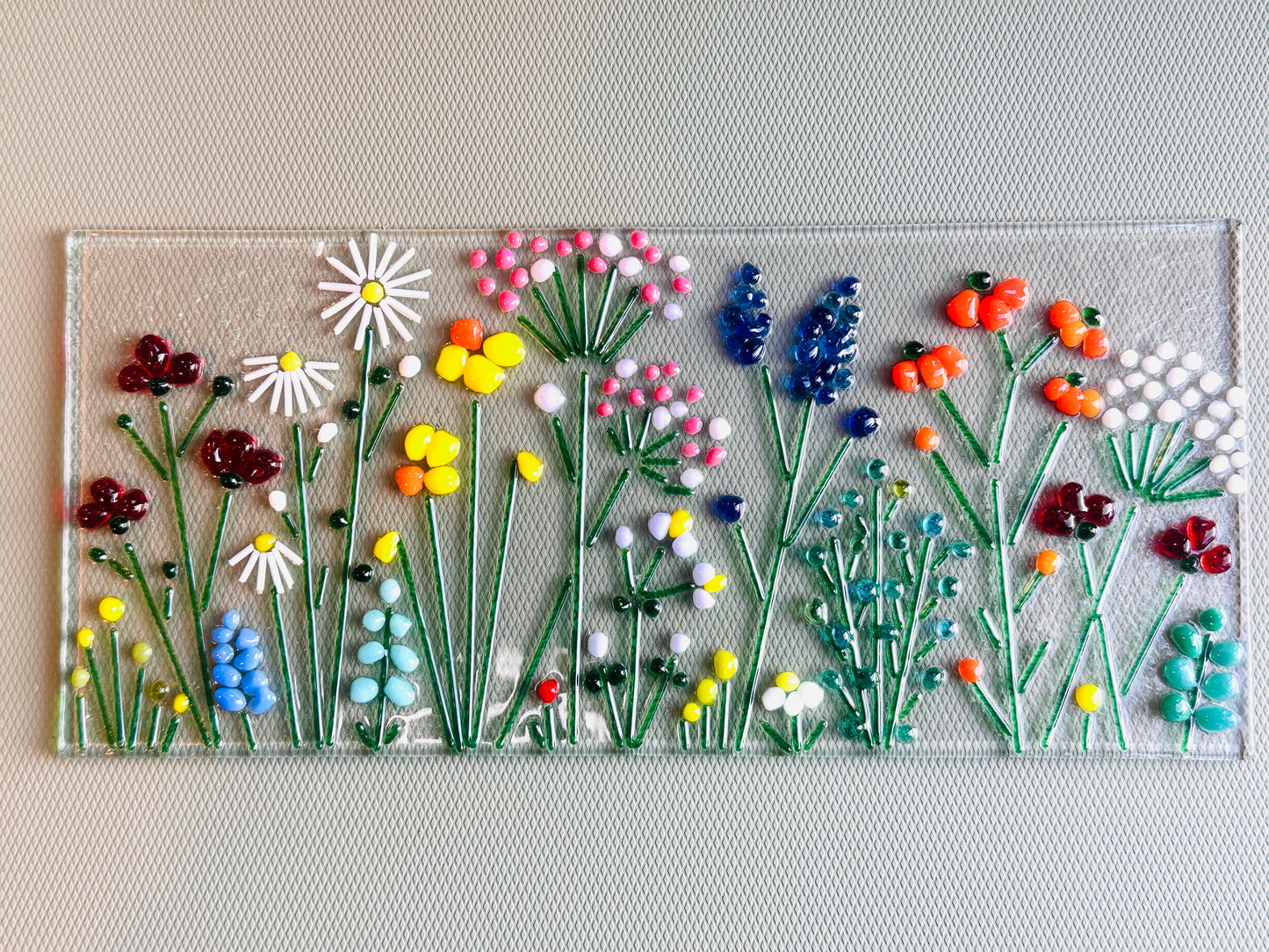 Fused glass spring  floral curve kit