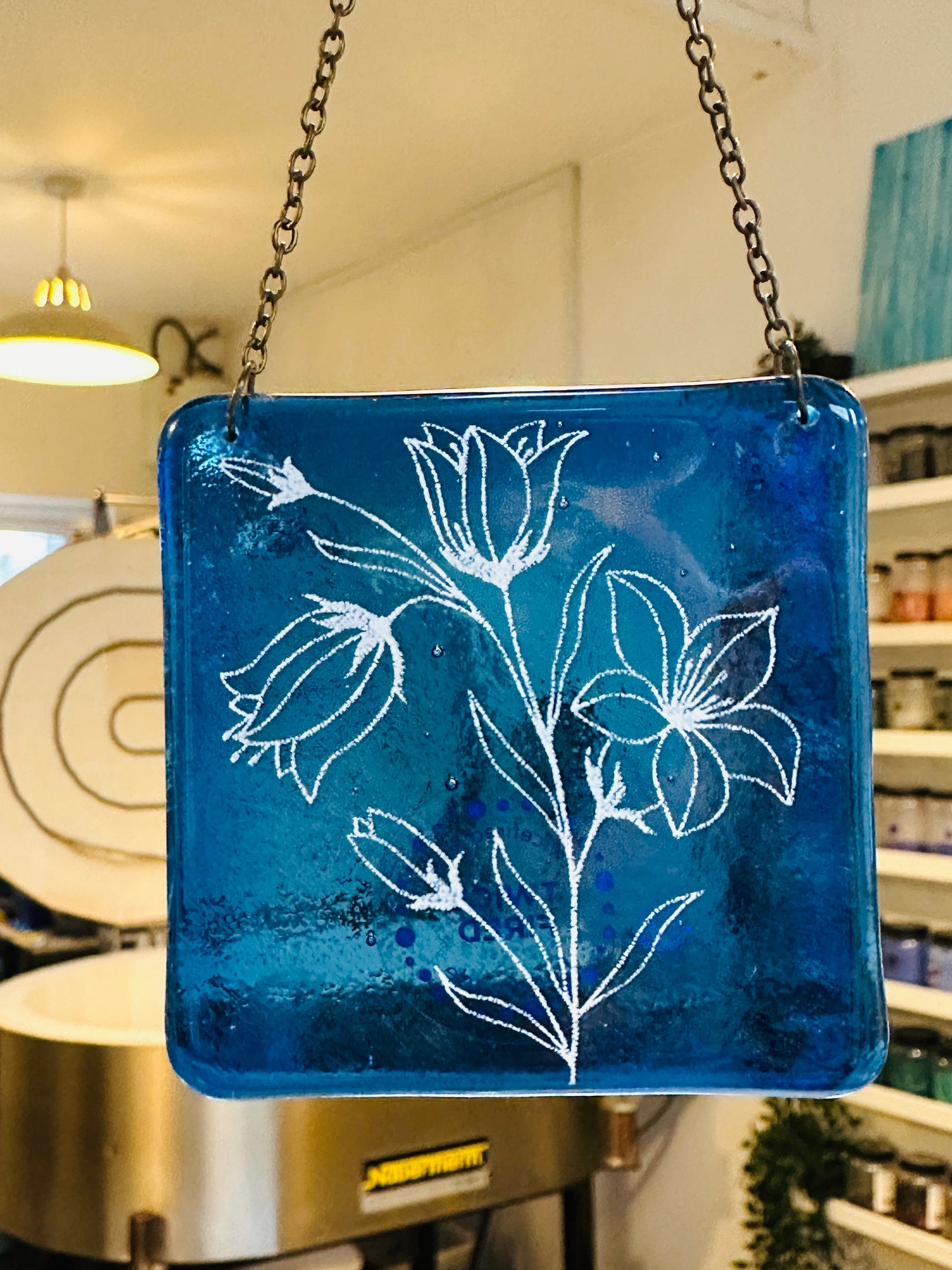 SALE Birth Flower fused glass Suncatcher, Daisy, Rose, Violet, Daffodil, Cosmos, Poppy, Chrysanthemum, Bluebell, Holly.