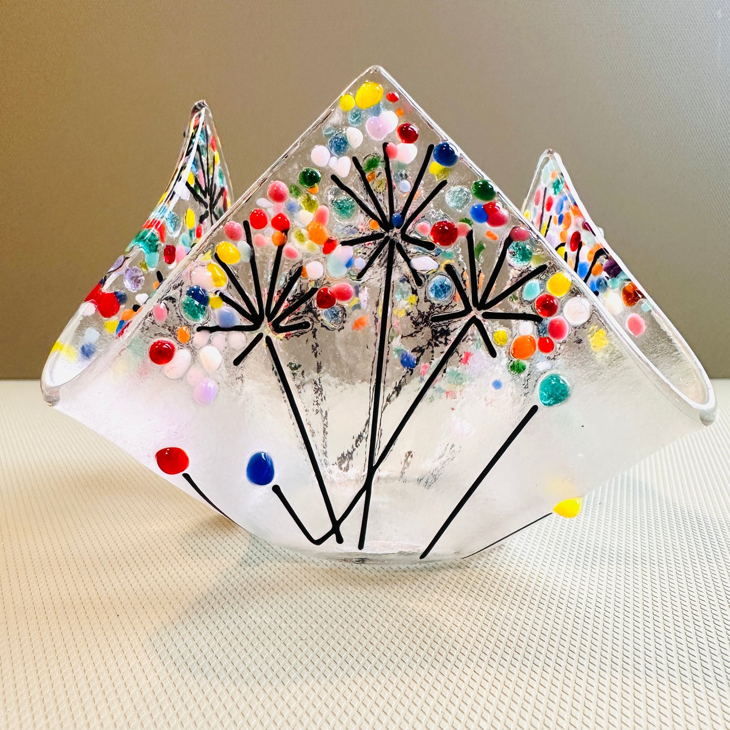 Fused Glass allium Candle/Tealight Holder craft kit.