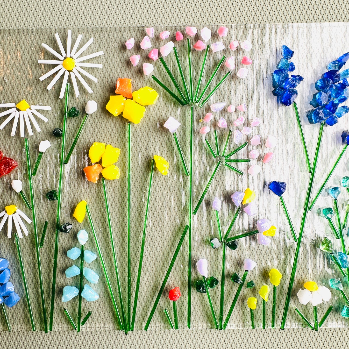 Fused glass spring  floral curve kit