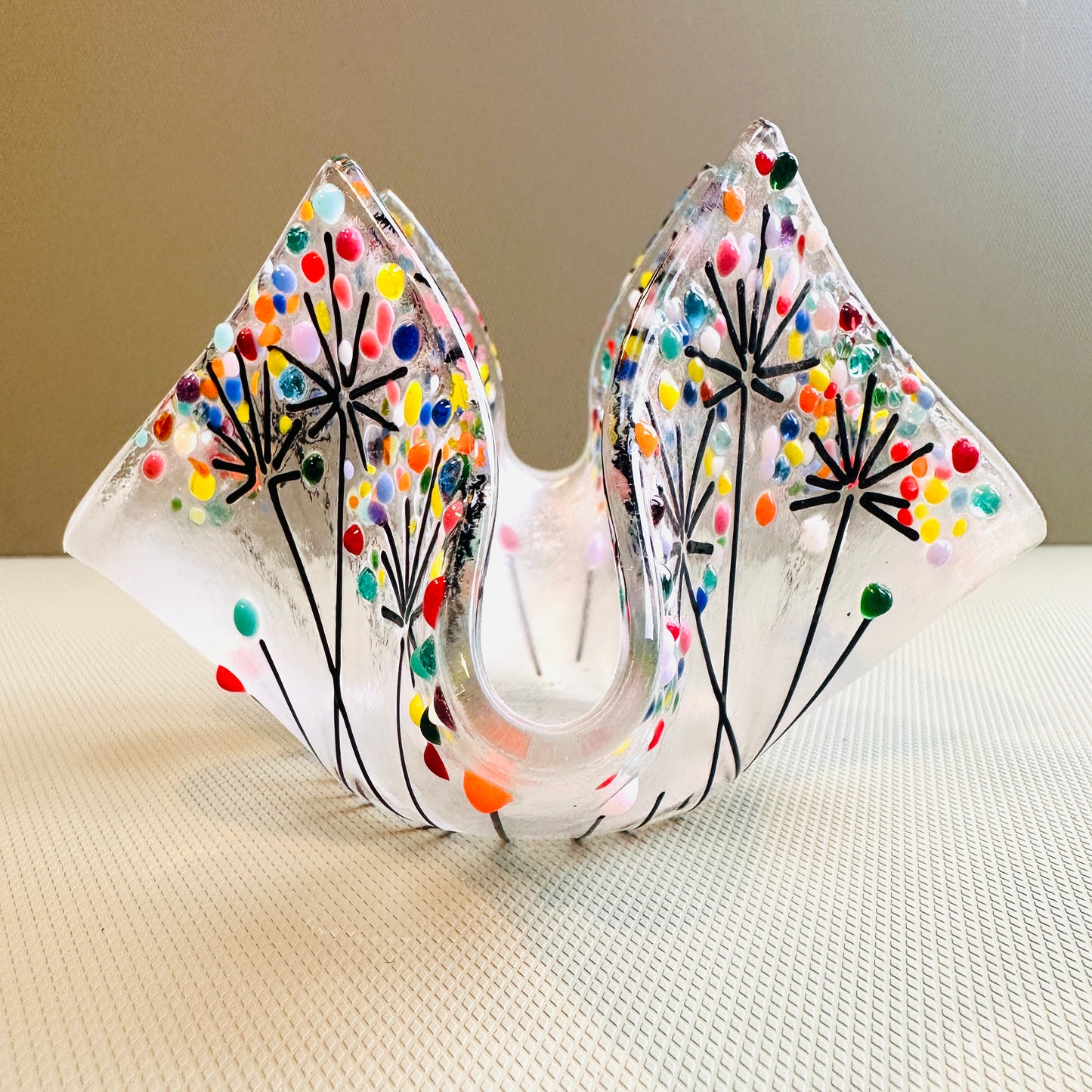 Fused Glass allium Candle/Tealight Holder craft kit.