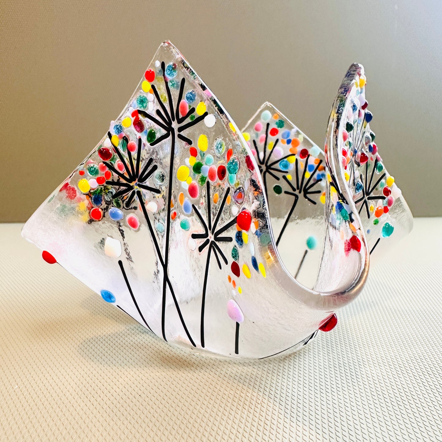Fused Glass allium Candle/Tealight Holder craft kit.