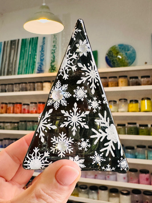 SALE Christmas Tree Tea Light - Multi Snowflake Grey
