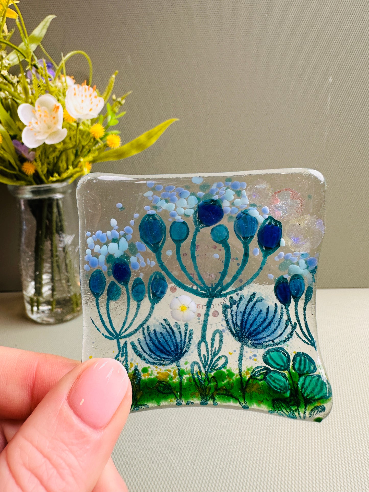 SALE Blue Summer Meadow Jewellery Dish