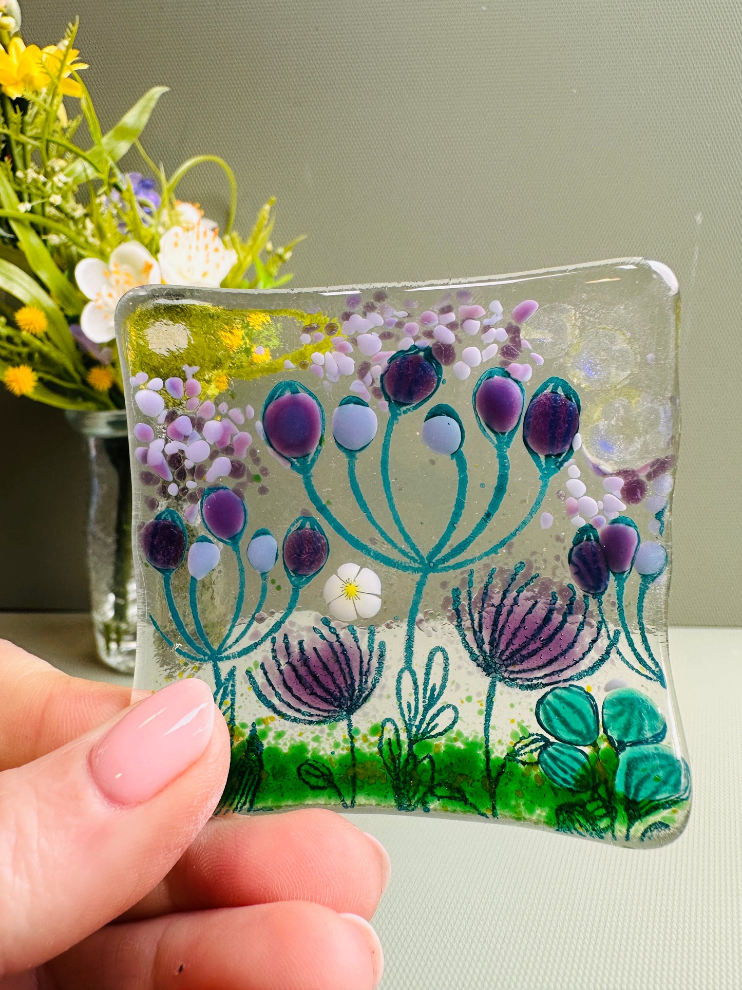 SALE Purple Summer Meadow Jewellery Dish