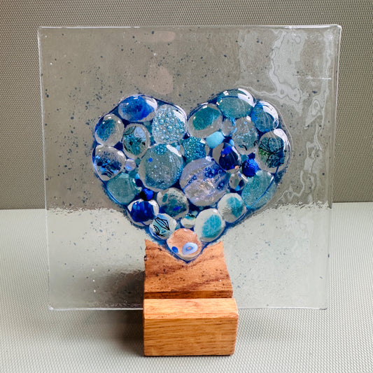 SALE Bubble heart panel in stand ( can request it as a hanger)