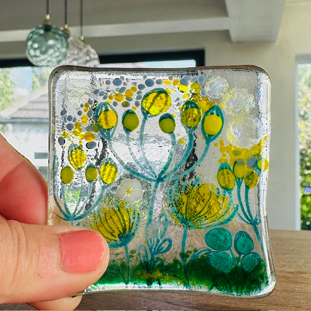 Pink or Yellow summer meadow bowl glass 7cm x 7cm Super Seconds