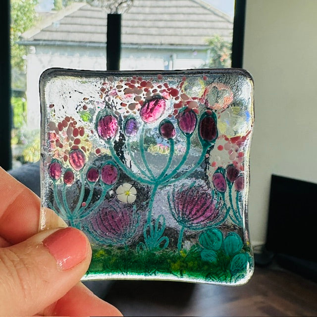 Pink or Yellow summer meadow bowl glass 7cm x 7cm Super Seconds