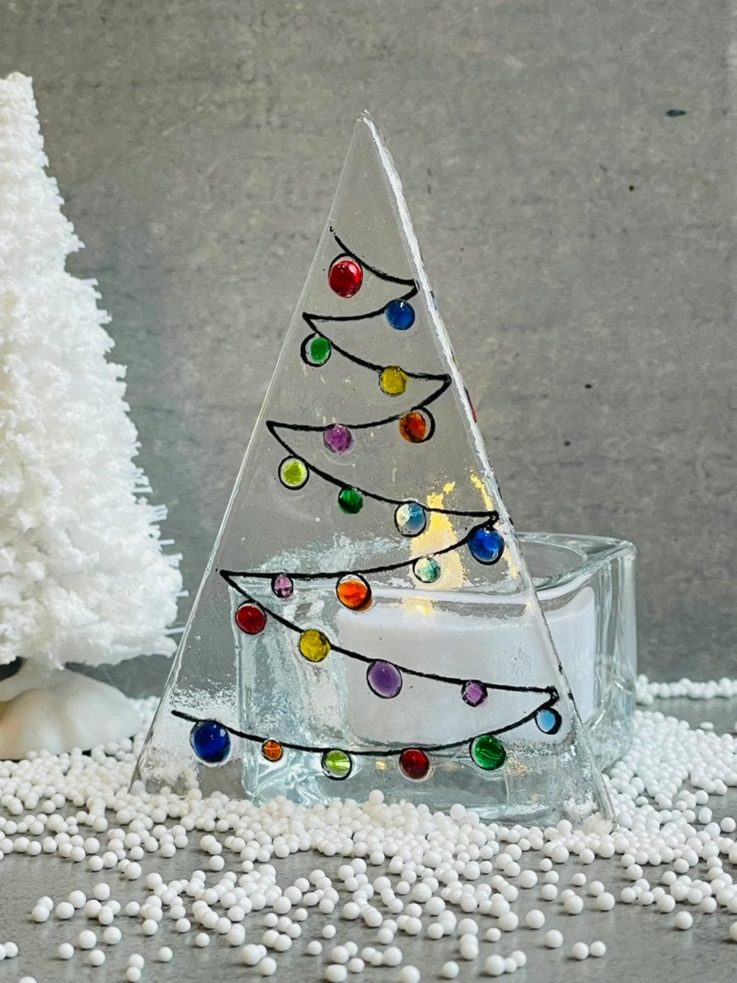 Christmas Tree - Multi Coloured Tea Light Holder