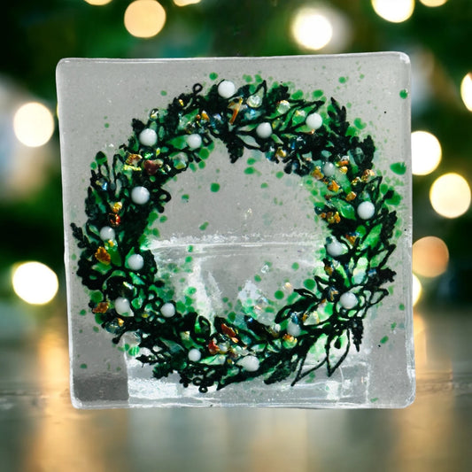 Christmas Garland Tea Light - White Berry