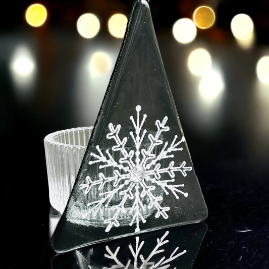 Christmas Tree Tea Light - Large Motif Grey