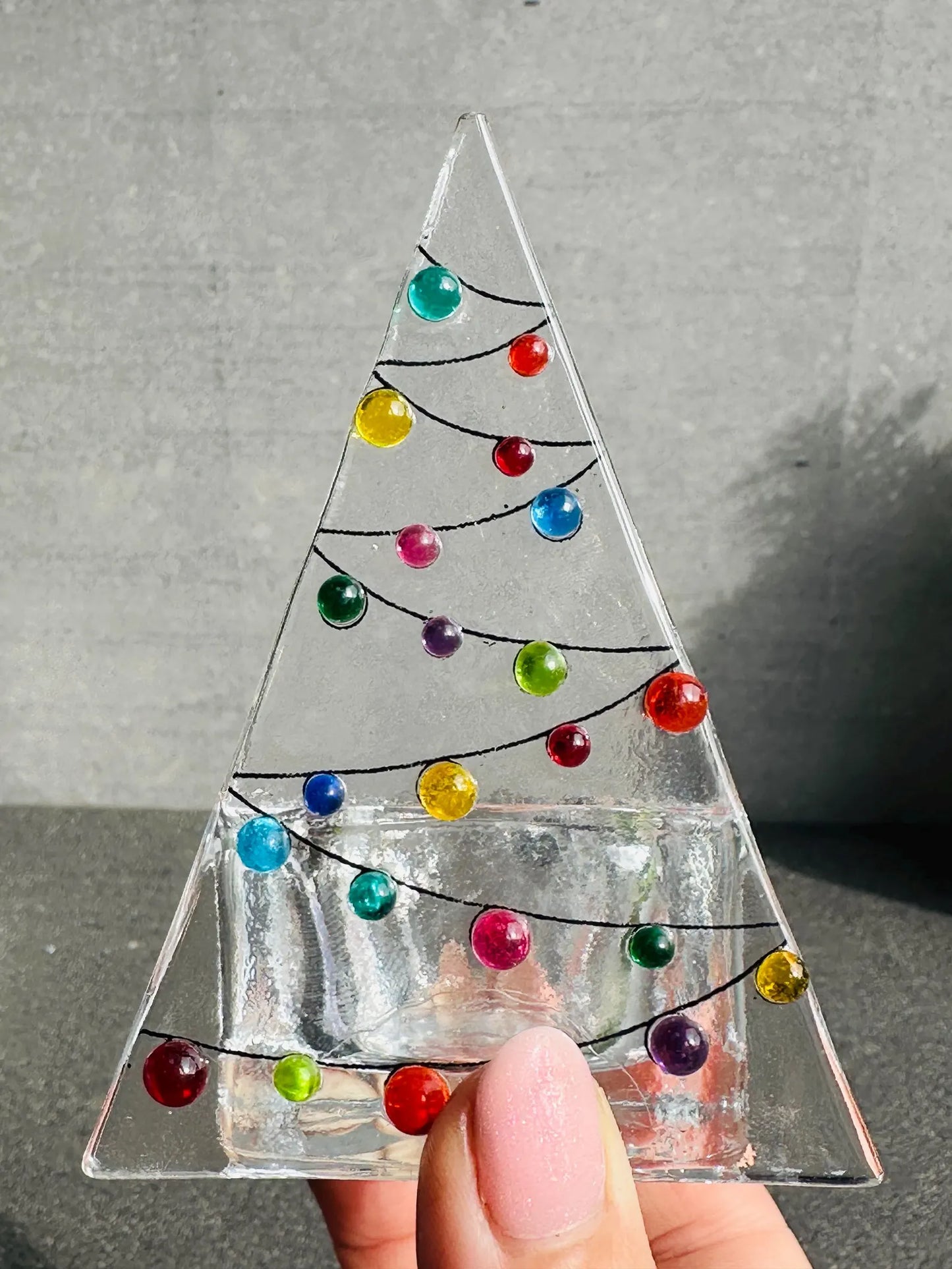 Christmas Tree - Multi Coloured Tea Light Holder